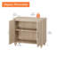 Buffet Corretta avec portes en bois, meuble de rangement pour la cuisine, table basse en bois avec rangement, buffet/crédence de style ferme moderne pour salle à manger ou salon, beige, 86 cm (34 pouces).-1216868994-1241053709