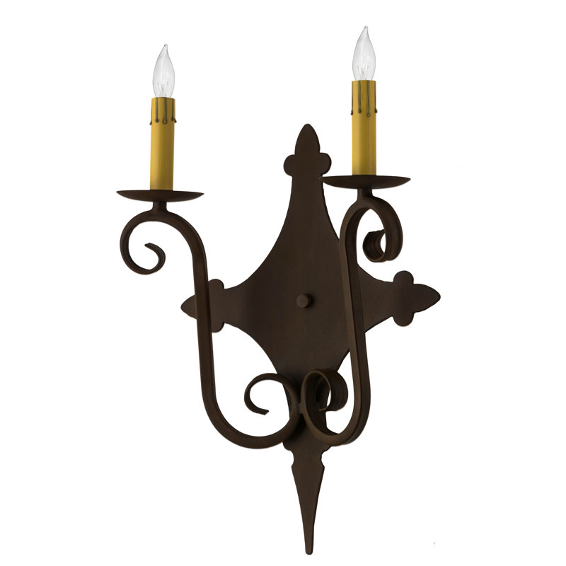 Angelique 2 - Light Candle Wall Light, Antique Copper