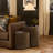 2-Piece Teardrop Drum Wood Side Tables Set in Walnut Finish