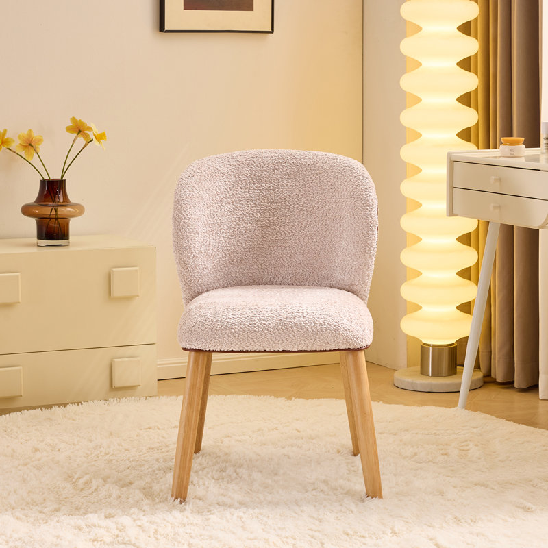 Modern Curved Back Accent Chair, Pink