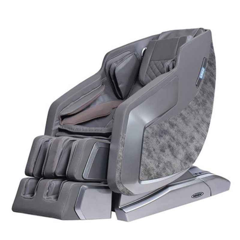 Fauteuil de massage inclinable chauffant en similicuir, Faux cuir gris
