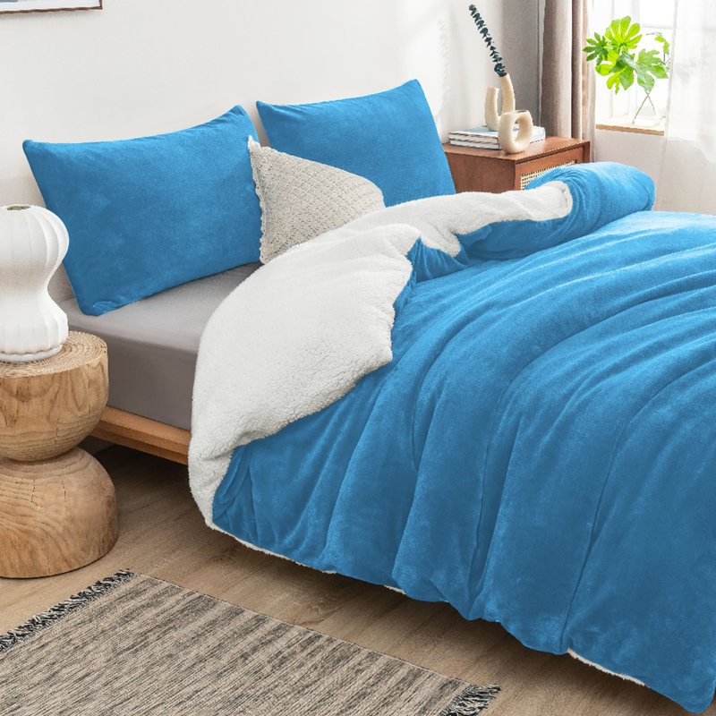 Joyan Extra Soft Sherpa Fleece Dual Sided Blanket, Sky Blue, Single