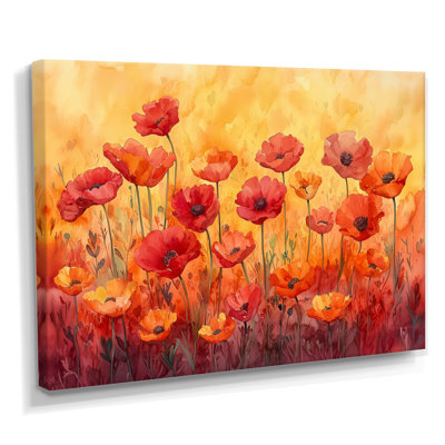 Ikaia orange dansant parmi les fleurs sauvages III - Art mural fleurs sauvages