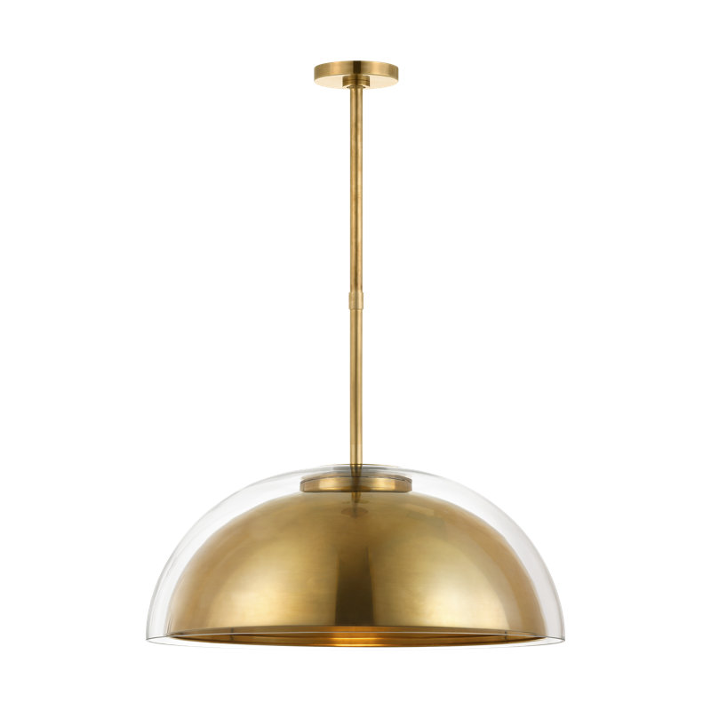 Lusi 1 - Light LED Pendant, Hand-Rubbed Antique Brass