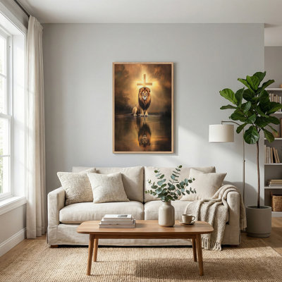 Carved Wooden Drums and Tribal Masks on Woven Mat Canvas Wall Art
