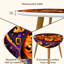 Ensemble de 2 tables basses gigognes triangulaires modernes, motif citrouilles et chauves-souris d'Halloween, style fantaisiste et effrayant, style milieu du siècle, petites tables d'appoint pour salon, chambre, appartement, décoration intérieure-1938496931-1938496952
