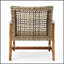 Ensemble de 2 fauteuils club en bois et osier Hampton, durables et confortables pour la détente en plein air