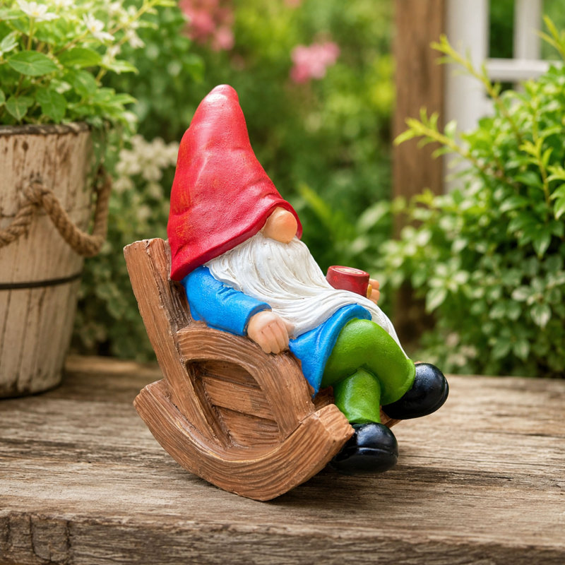 7.1'' Faceless Coffee Gnome Garden Statue