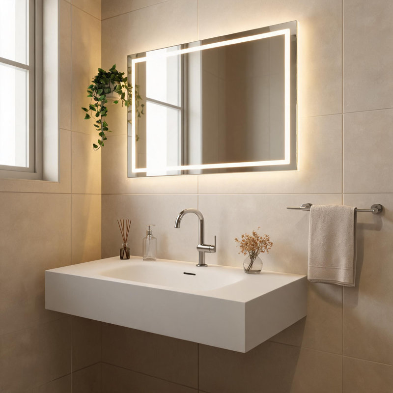 Lavabo de salle de bain en résine de pierre blanche mat de 81 cm (32 pouces) au design ergonomique
