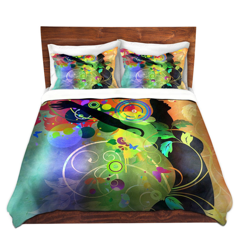 Ensemble de housse de couette en microfibre Angelina Vick Wondrous, Housse de couette pour grand lit et 2 taies décor