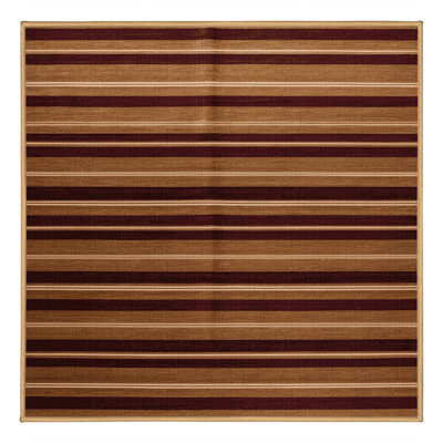 Tapis brun à rayures horizontales lavable à la machine