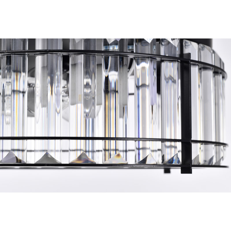 Crystal LED Flush Mount, Matte Black