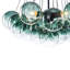 Lustre à bulles en verre vert à trois lumières dégradées, globe en cristal vert-118804010