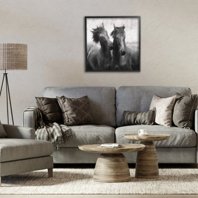 Short Haired Horse Pair Framed Giclee, design by Lars Van de Goor