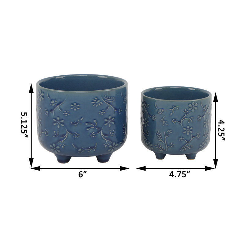 Petoskey Handmade Pot Planter, Blue