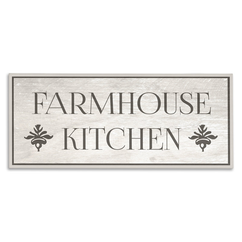«Farmhouse Kitchen Typographie», art textuel sur toile, H 17 po x l 40 po