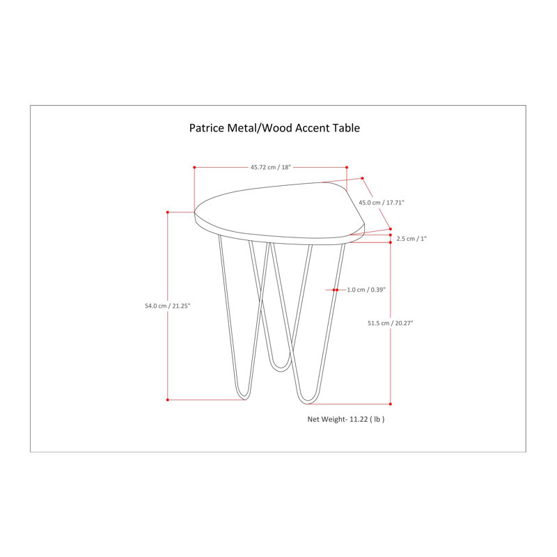 Patrice Boomerang Mango Wood Table with Matte Gold Hairpin Legs