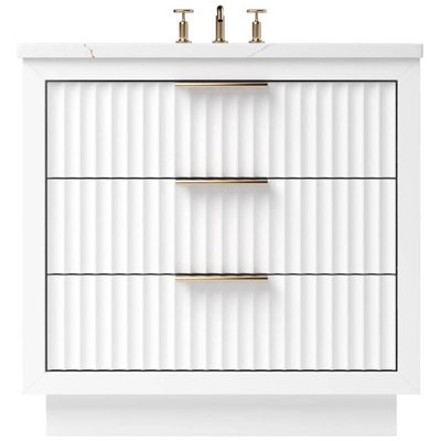 Meuble-lavabo simple à trois tiroirs Lecrieú