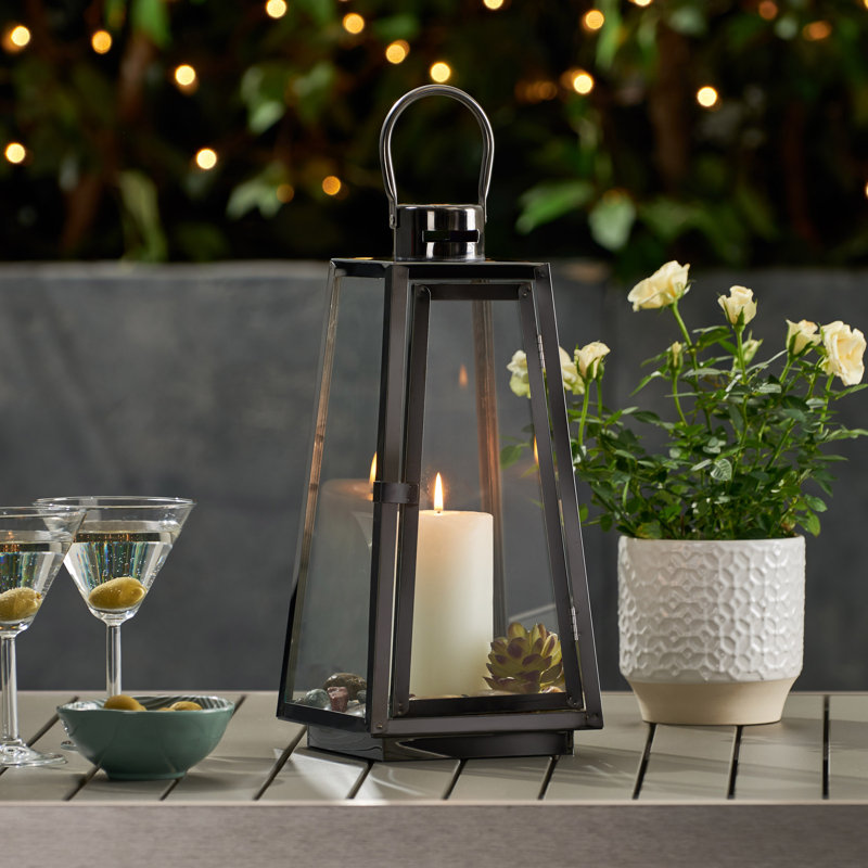 15'' Outdoor Lantern, Black