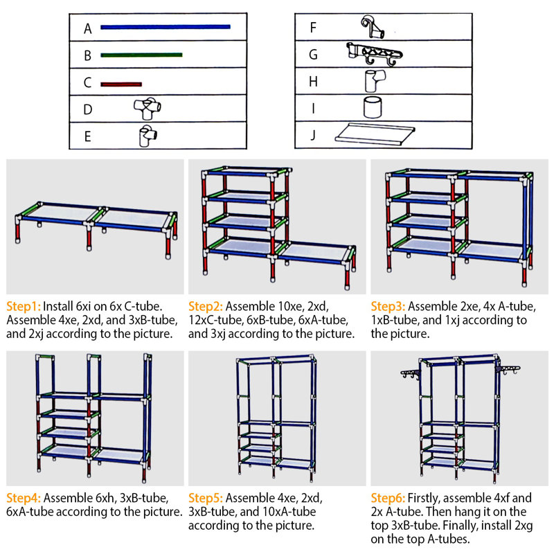 Black Heavy Duty Metal Garment Rack with Storage Shelves