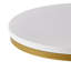 Table de bout Everly Quinn Modern Glam en forme de C avec structure en fer doré et plateau rond blanc