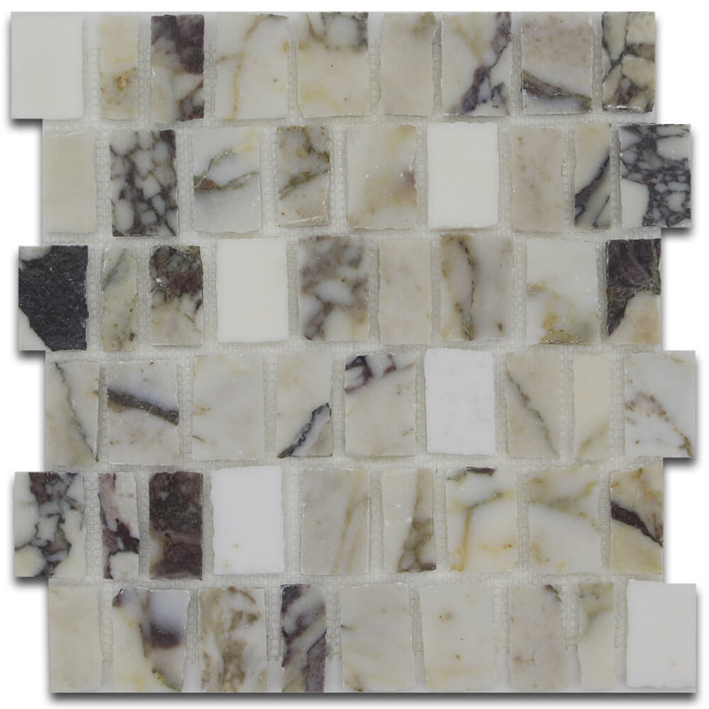 HANDCUT 12"X12" Mosaic Tile in Calacatta Violet