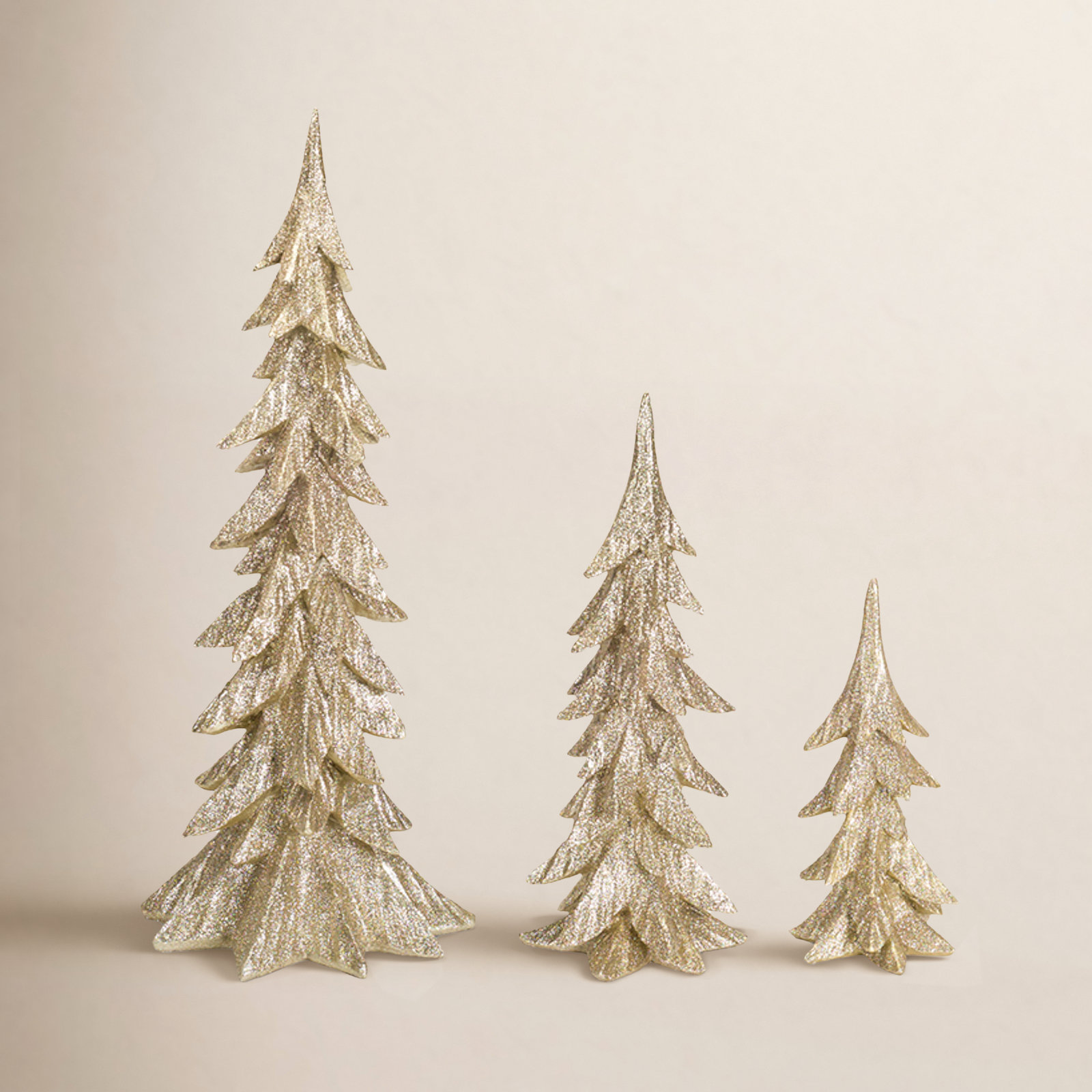 3-Piece Resin Tabletop Tree Set, Gold