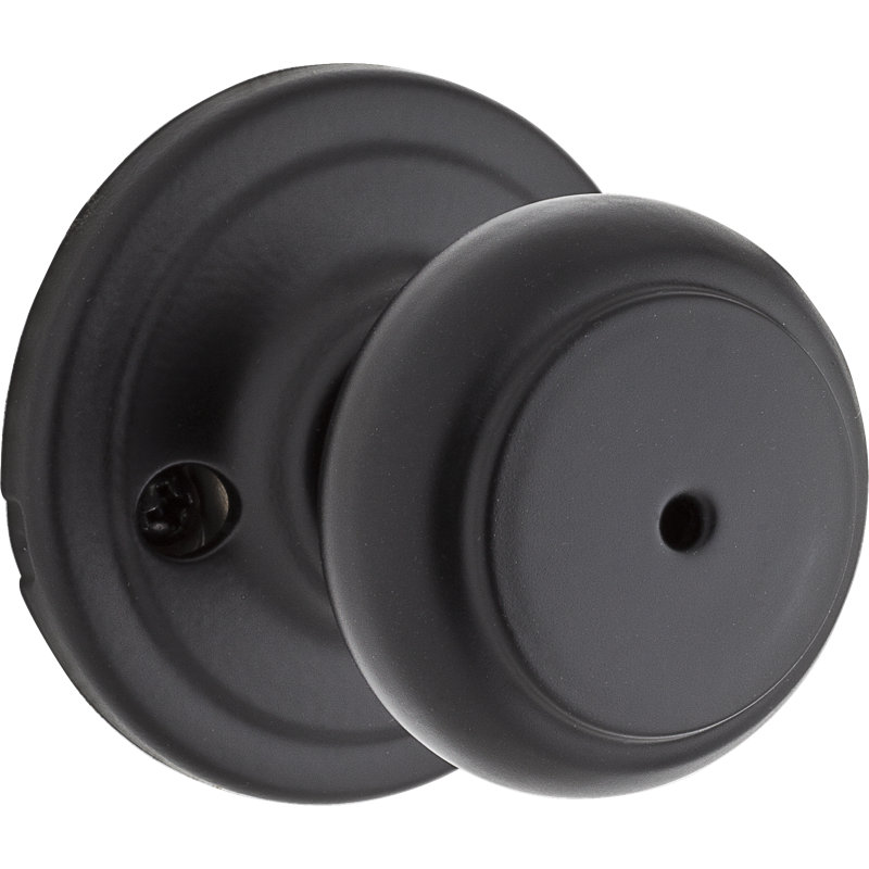 Bouton de porte d’intimité avec rosette rond Troy, Fer noir