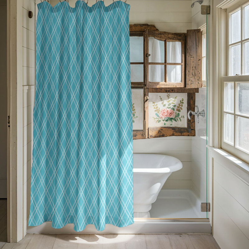 Rideau de douche Sea Tartan - Premium, H 74 po x l 71 po