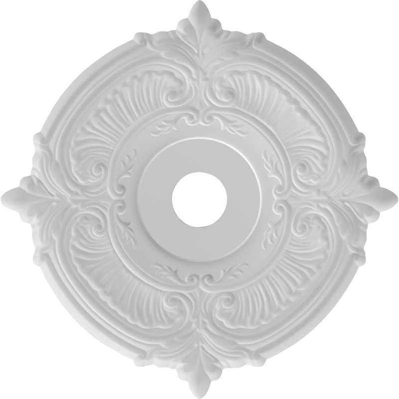 Attica Thermoformed PVC Ceiling Medallion, 19" H x 19" W x 1" D, White