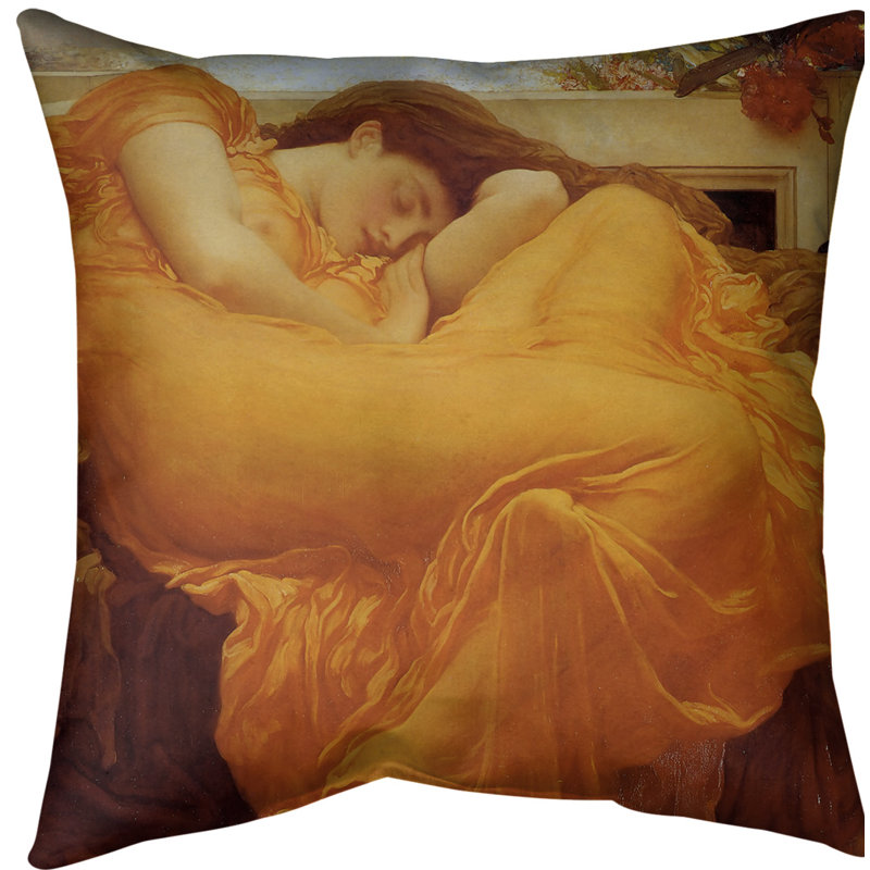 Coussin flamme juin, 20 po x 20 po, Polyester sergé