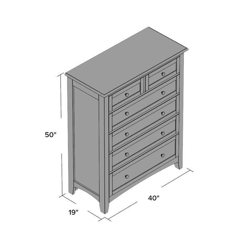 Yaovi 40'' W 6 - Drawer Dresser, Soft White