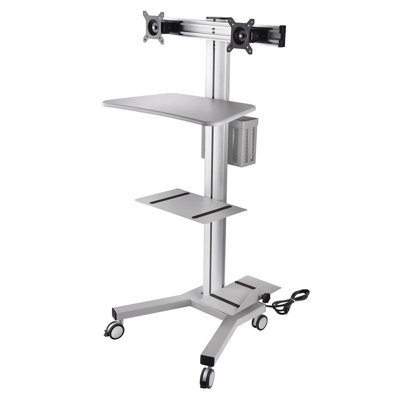 PC Station de travail pour chariot d'ordinateur avec 2 barrettes d'alimentation