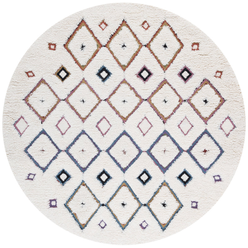Adarrion 918 Area Rug In Ivory / Blue, Round 6'