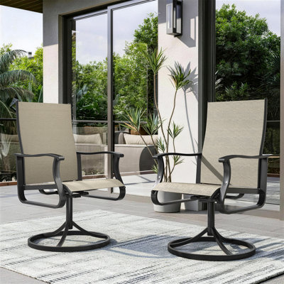 Swivel Patio Dining Armchair (Set of 2)