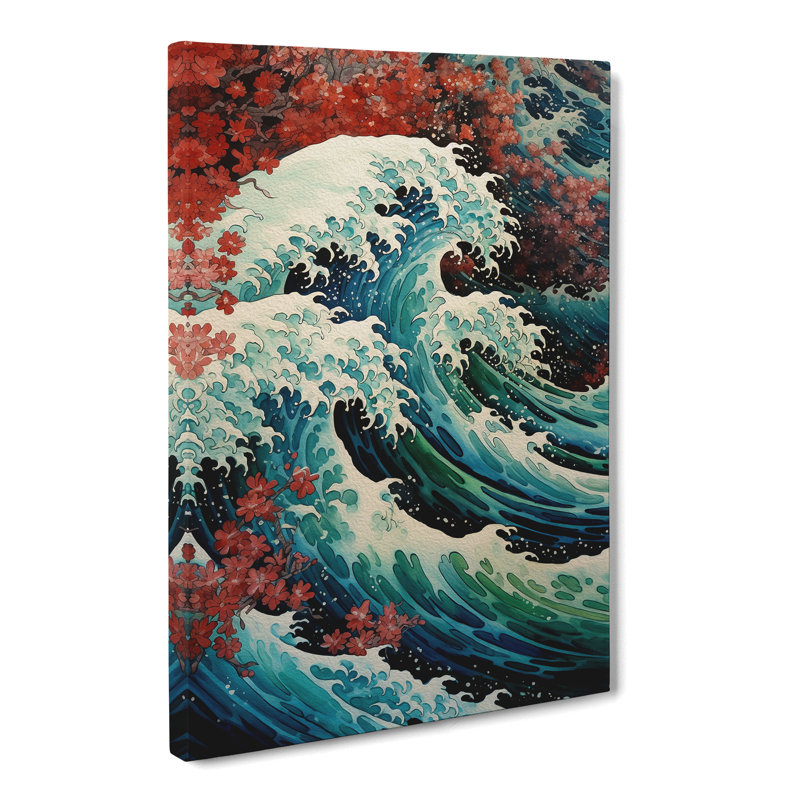 Wave Japanese Renaissance No.2 - No Frame Print, 50cm H x 35cm W x 3cm D