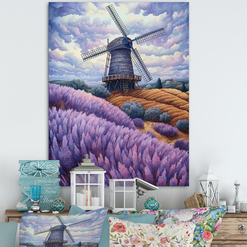 Lavande Mills V - paysages, impressions sur toile, Toile tendue, H 40 po x l 30 po x P 1,5 po