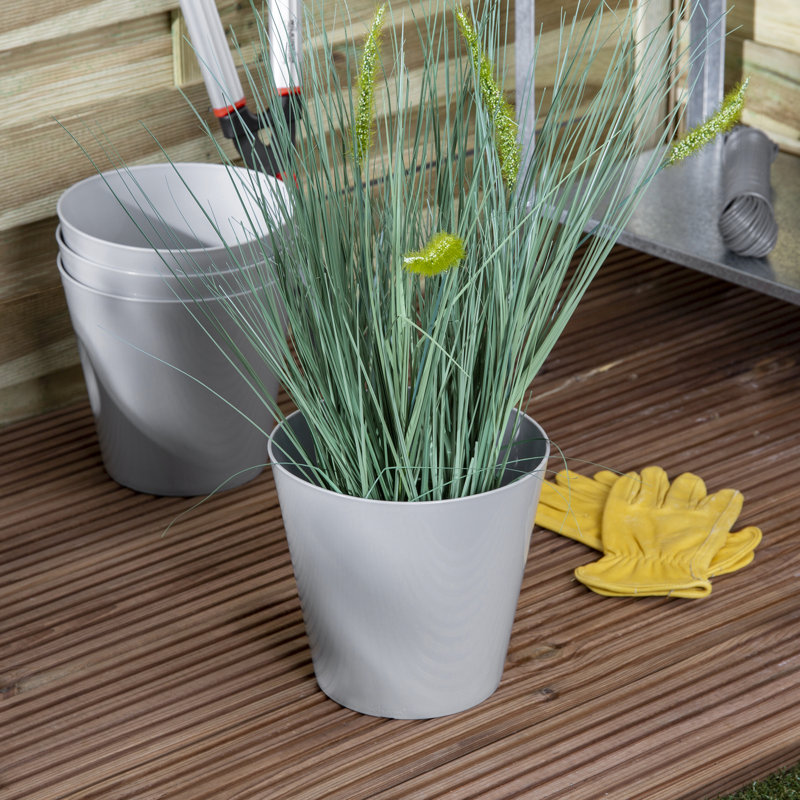 Wham Studio Round Planter Cover, Gray, 21cm H x 20cm W x 20cm D