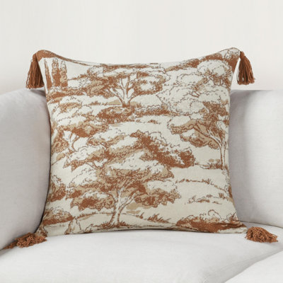 Stonework Linen Blend Toile Throw Pillow
