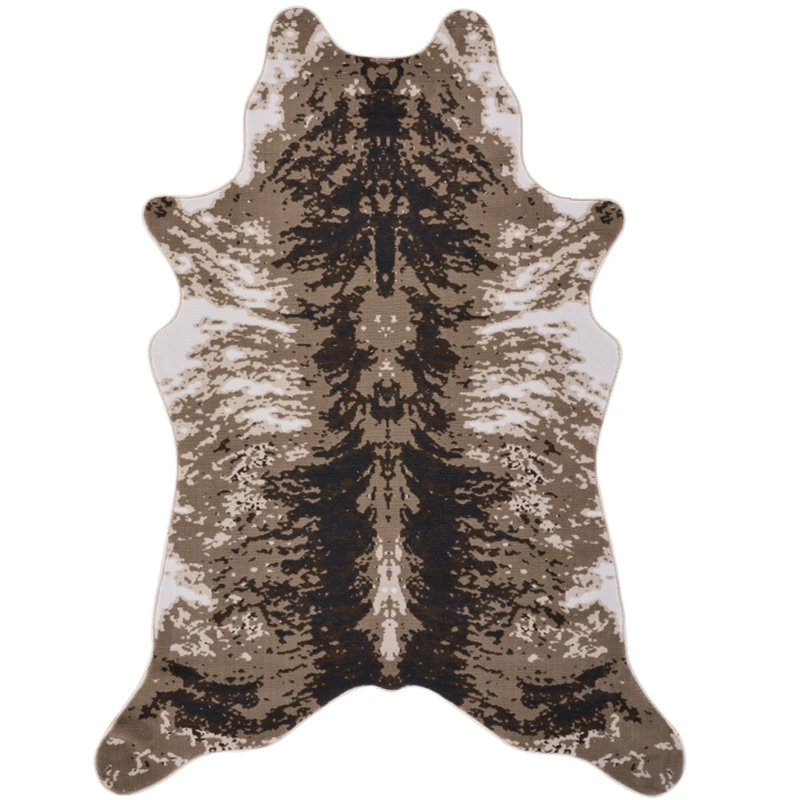 5 pi Tapis brun et irrégulier en cuir de vache avec texture 3D