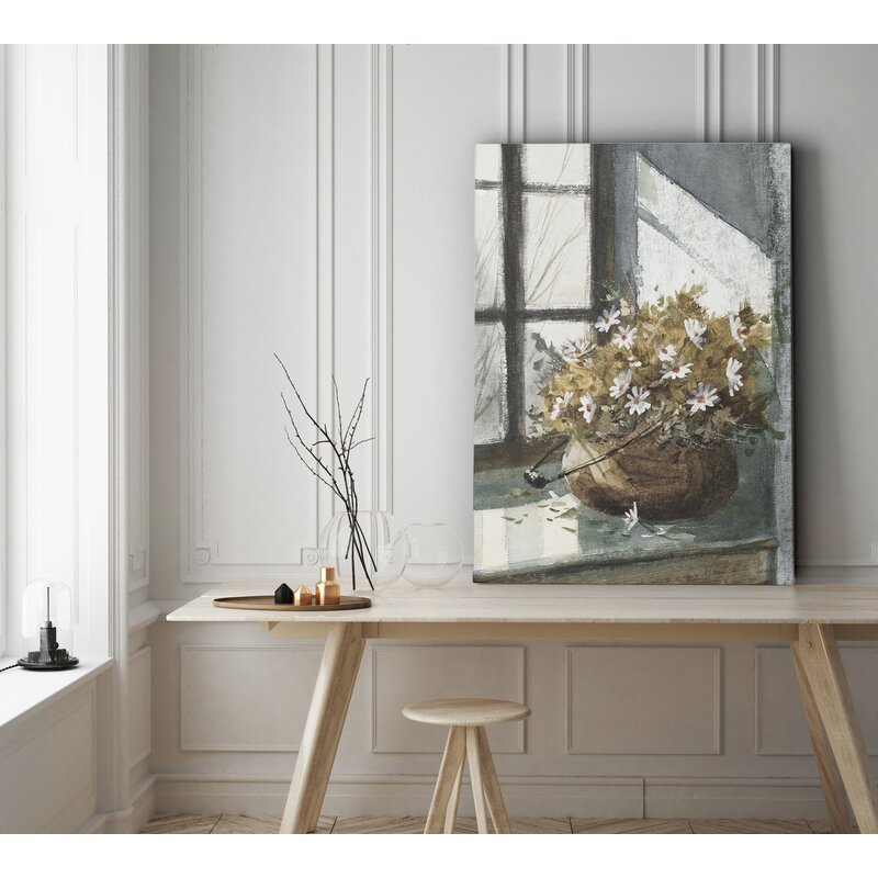 Charlton Home® Daisies In The Window On Canvas Print & Reviews | Wayfair