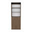 Bibliothèque 2 portes, unité de rangement moderne avec portes doubles et tablettes à plusieurs niveaux Beige