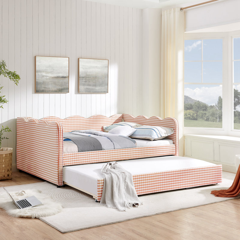 Pleine grandeur Alianna avec lit gigogne simple et port USB, Rose