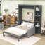 Grand lit escamotable mural avec canapé et tablettes, conception pliable peu encombrante-787459586