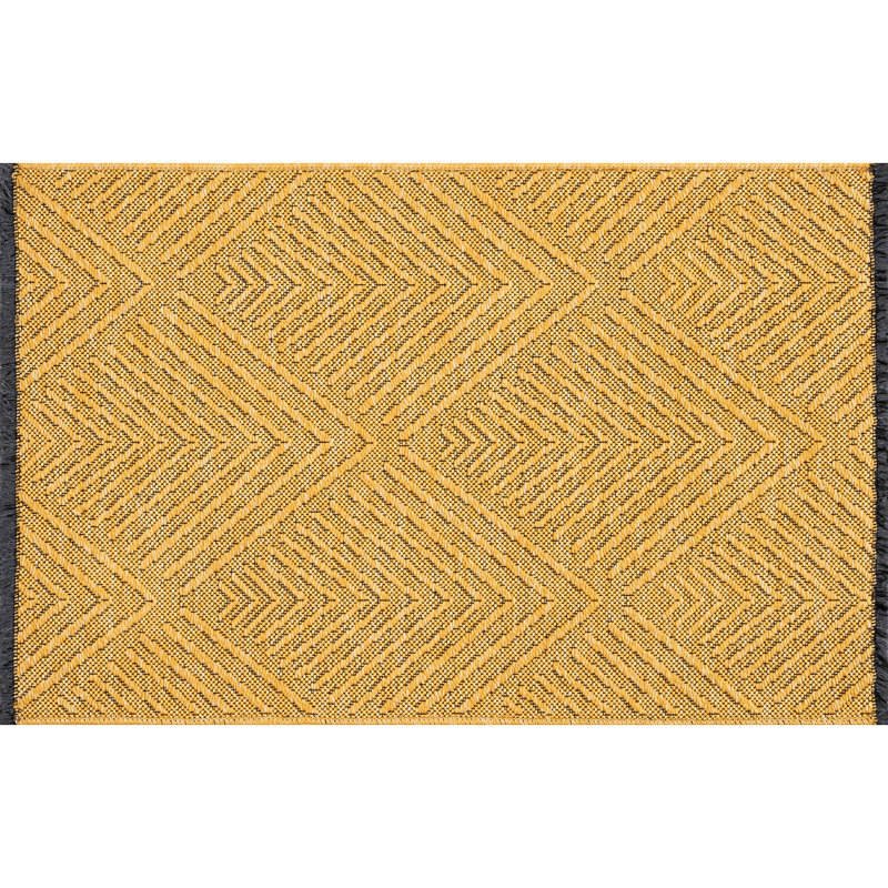 Breneisha Gold Machine Washable Non-Skid Rug, Rectangle 2' x 3'