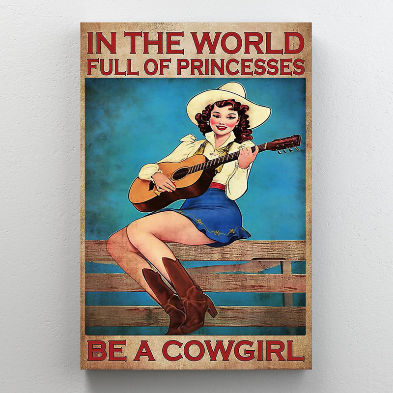 «Be a cowgirl», impression sur toile, H 36 po x l 24 po x P 1,25 po