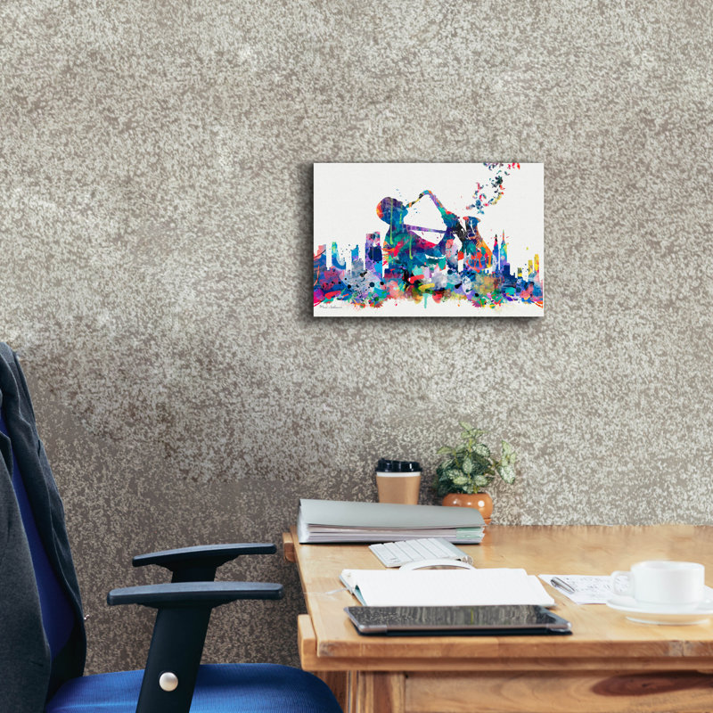 «New York Mark 9» par Mark Ashkenazi, art mural sur toile, H 12 po x l 18 po x P 0,75 po