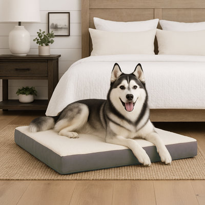 PETMAKER 2-Layer Memory Foam Dog Bed - 44x35 Pet Bed, Grey