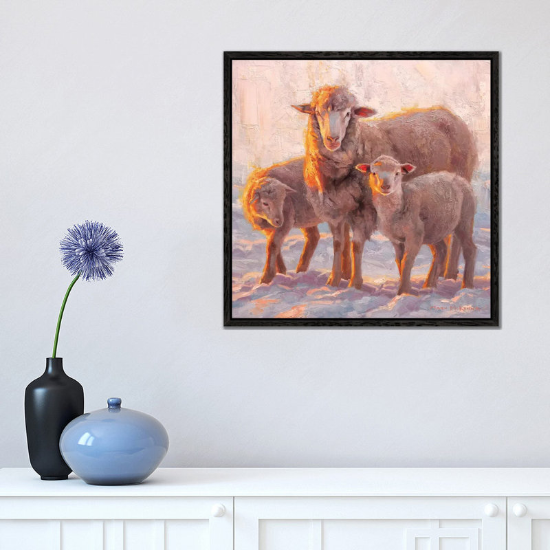 Sundown by Mark McKenna - Painting on Canvas, 45.72cm H x 45.72cm W x 3.81cm D, Black Framed