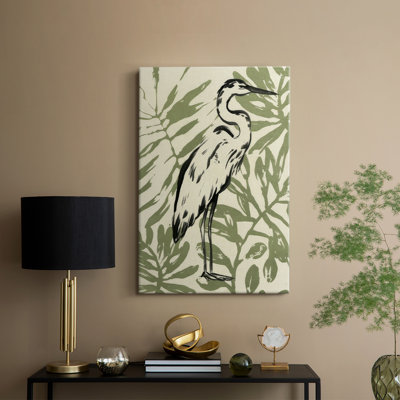 Retro Parlor Heron I -Galerie enveloppée Cavas